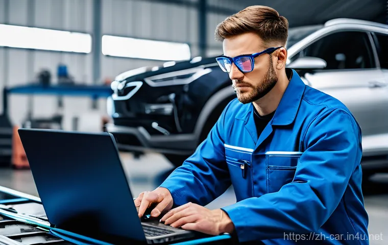 자동차정비 직업으로서의 장점과 단점 - Prompt 1: High-Tech Diagnostics for New Energy Vehicles**